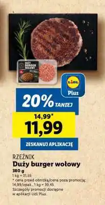 Lidl RZEŹNIK Duży burger wołowy oferta