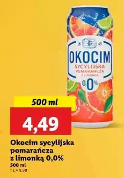 Lidl Okocim sycylijska pomarańcza z limonką 0,0% oferta