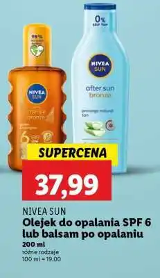 Lidl NIVEA SUN Olejek do opalania SPF 6 lub balsam po opalaniu oferta
