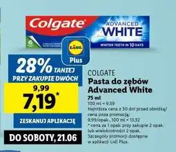 Lidl COLGATE Pasta do zębów Advanced White oferta