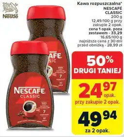 Carrefour Kawa rozpuszczalna Nescafe Classic 200g oferta
