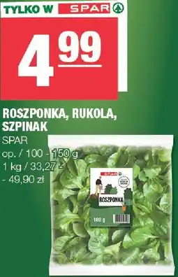 Spar Roszponka, rukola, szpinak 150g Spar oferta