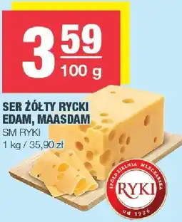 Spar Ser żółty Rycki Edam, Maasdam 100g SM Ryki oferta