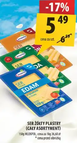 Arhelan Ser żółty plastry Mlekpol 150g oferta
