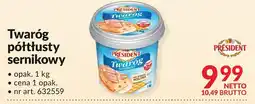 Makro Twaróg półtłusty sernikowy 1kg President oferta
