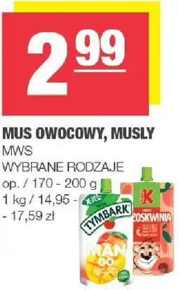 Spar Mus owocowy, musly MWS 170-200g oferta