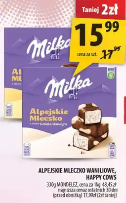 Arhelan Alpejskie mleczko waniliowe 330g Milka oferta