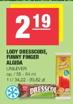 Spar Lody dresscode, funny finger algida 55-64ml Unilever oferta