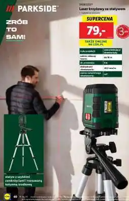 Lidl PARKSIDE Laser krzyżowy ze statywem oferta