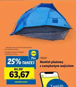 Lidl CRIVIT Namiot plażowy z zamykanym wejściem oferta