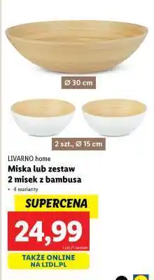 Lidl LIVARNO home Miska lub zestaw 2 misek z bambusa oferta