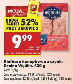 Biedronka Kiełbasa kanapkowa z szynki Kraina Wędlin oferta