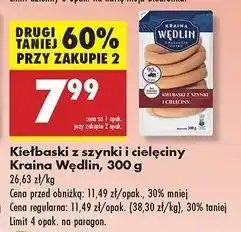 Biedronka Kiełbaski z szynki i cielęciny Kraina Wędlin oferta