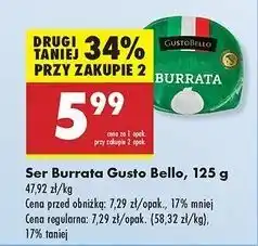 Biedronka Ser burrata Gustobello oferta