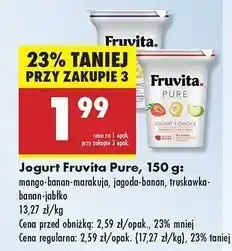 Biedronka Jogurt truskawka-banan-jabłko Fruvita Pure oferta