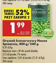 Biedronka Groszek konserwowy Nasza Spiżarnia oferta