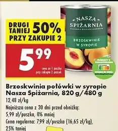 Biedronka Brzoskwinie w syropie Nasza Spiżarnia oferta