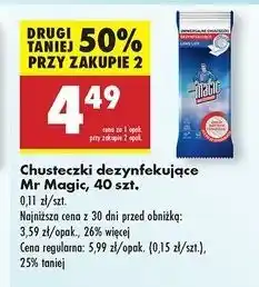 Biedronka Chusteczki dezynfekujące Mr Magic oferta