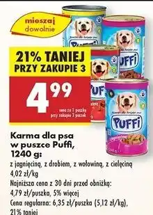 Biedronka Karma dla psa z cielęciną Puffi oferta
