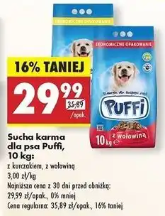Biedronka Sucha karma dla psa z drobiem Puffi oferta