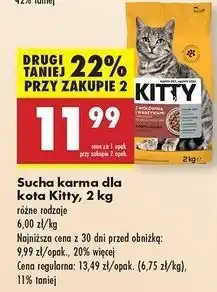Biedronka Karma dla kota z wołowiną i wątróbką Kitty oferta
