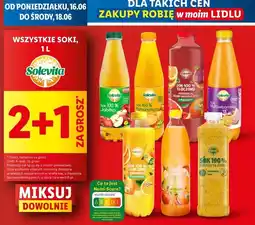 Lidl Sok 100% tłoczony pomarańcza-kiwi Solevita oferta