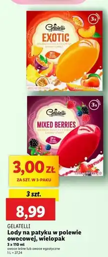 Lidl Lody o smaku owoców leśnych Gelatelli oferta