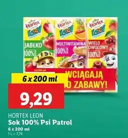 Lidl Sok jabłko + multiwitamina wieloowocowy Hortex Leon oferta
