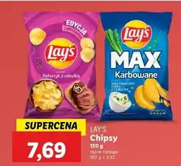 Lidl Chipsy śmietankowy serek z cebulką Lay's Max Karbowane oferta