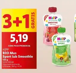 Lidl Mus gruszki-banany-winogrona Hipp Hippis Sport oferta