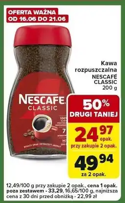 Carrefour Express Kawa rozpuszczalna Nescafe Classic 200 g oferta