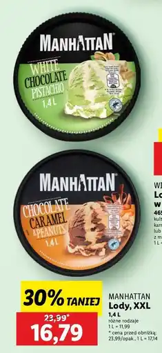 Lidl Lody biała czekolada z pistacjami Nestle manhattan Manhattan (nestle) oferta
