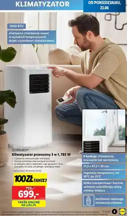 Lidl Klimatyzator przenośny 785 w Silvercrest oferta