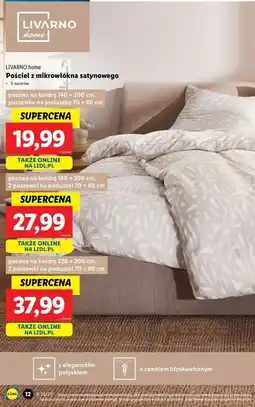 Lidl Pościel z mikrowłókna satynowego 220 x 200 cm + 2 70 80 Livarno Home oferta