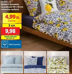 Lidl Poszewki na poduszki bawełna renforce 40 x cm Livarno Home oferta