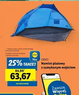 Lidl Namiot plażowy z zamykanym wejściem 270 x 117 110+115 cm Crivit oferta