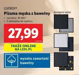 Lidl Piżama męska bawełniana m-xxl Livergy oferta