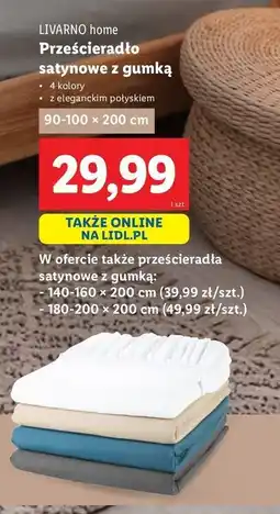 Lidl Prześcieradło satynowe z gumką 180-200 x 200 cm Livarno Home oferta