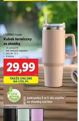 Lidl Kubek termiczny ze słomką Livarno Home oferta