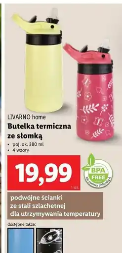 Lidl Butelka termiczna ze słomką 380 ml Livarno Home oferta