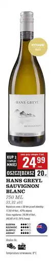 Biedronka Wino Hans Greyl Sauvignon Blanc Dry oferta
