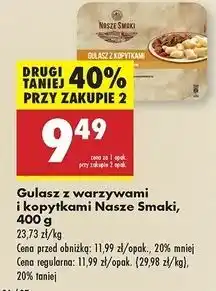 Biedronka Gulasz z warzywami i kopytkami Nasze Smaki oferta