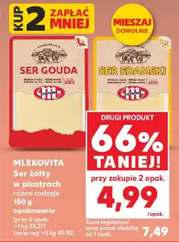Kaufland Mlekovita ser żółty w plastrach oferta