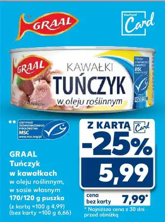 Kaufland Graal tuńczyk w kawałkach oferta