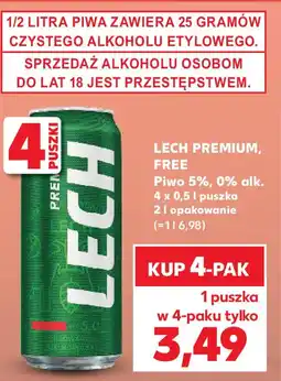 Kaufland Lech premium, free piwo 5%, 0% alk. oferta