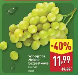 ALDI Winogrona zielone bezpestkowe oferta