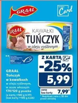 Kaufland Tuńczyk kawałki w oleju roślinnym Graal oferta