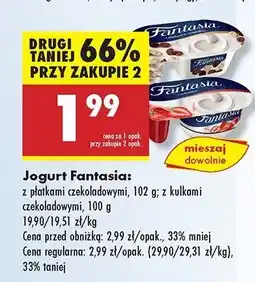 Biedronka Jogurt z płatkami w czekoladzie Danone fantasia oferta