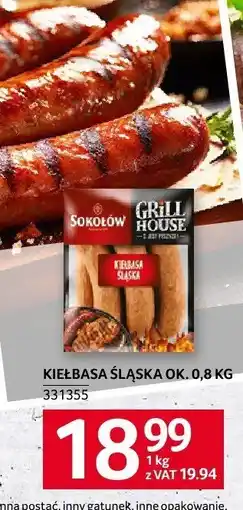 Selgros Kiełbasa śląska ok. 0.8 kg Sokołów oferta