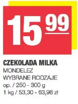 Spar Czekolada Milka 259-300 g, wybrane rodzaje Mondelez oferta